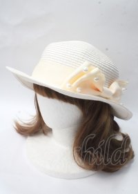 m petit by misako / AMPLリボンカンカン帽  オフ Y-25-07-08-063-LO-AC-AS-ZT-K004