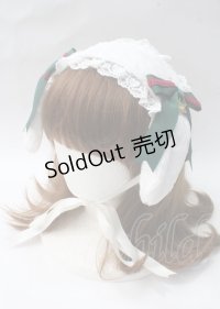 Angelic Pretty / ロップイヤーbunnyヘッドドレス/原宿店限定  白×グリーン Y-25-07-08-066-AP-AC-SZ-ZY