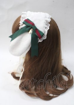 画像2: Angelic Pretty / ロップイヤーbunnyヘッドドレス/原宿店限定  白×グリーン Y-25-07-08-066-AP-AC-SZ-ZY