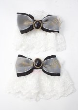 Angelic Pretty / Princessロゴリボンお袖とめ  クロ Y-25-07-08-008-AP-ZA-SZ-ZY