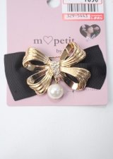 m petit by misako / AMPLリボンブローチ  中金 Y-25-07-08-013-LO-AC-SZ-ZT168-F003