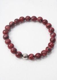 NieR Clothing / ビーズブレスレット  赤 Y-25-07-08-021-PU-TO-SZ-ZY