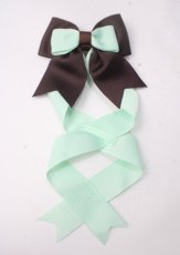 画像1: LOTUS ribbon / ツインリボンバレッタ(1つのみ)   Y-25-07-08-027-EL-AC-SA-ZT168-F003 (1)