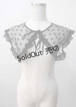 画像1: merry jenny / bigレーシーフリル付け襟 F 黒 Y-25-07-08-045-LO-ZA-SZ-ZT0711Y