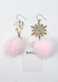 MILK / Nordicピアス  ピンク×ゴールド Y-25-07-11-040-ML-AC-SZ-ZI