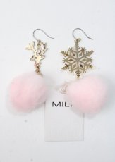 画像1: MILK / Nordicピアス  ピンク×ゴールド Y-25-07-11-040-ML-AC-SZ-ZI (1)