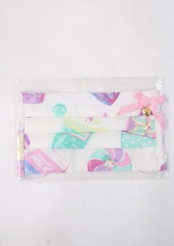 画像1: Angelic Pretty / Fancy Candyマスクカバー  シロ Y-25-07-11-055-AP-ZA-SZ-ZT169-F004
