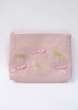 Maison de FLEUR / カルーセルポーチ F ピンク Y-25-07-11-073-LO-BG-AS-ZT169