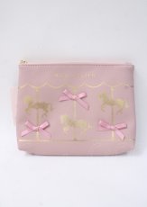 画像1: Maison de FLEUR / カルーセルポーチ F ピンク Y-25-07-11-073-LO-BG-AS-ZT169 (1)