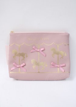 画像1: Maison de FLEUR / カルーセルポーチ F ピンク Y-25-07-11-073-LO-BG-AS-ZT169