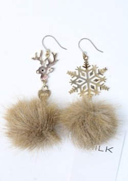 画像1: MILK / Nordicピアス  ブラウン Y-25-07-11-008-ML-AC-SZ-ZI
