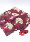 Jane Marple / Old Englandのスカーフ  ボルドー Y-25-07-11-084-JM-ZA-SZ-ZY