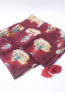 画像1: Jane Marple / Old Englandのスカーフ  ボルドー Y-25-07-11-084-JM-ZA-SZ-ZY
