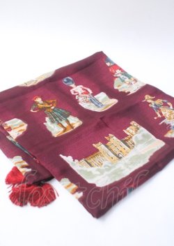 画像2: Jane Marple / Old Englandのスカーフ  ボルドー Y-25-07-11-084-JM-ZA-SZ-ZY