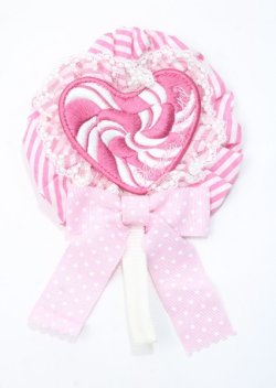 画像1: Angelic Pretty / POP Heartロリポップワッペンロゼッタブローチ  ピンク Y-25-07-11-012-AP-ZA-SZ-ZY