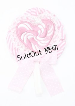 画像1: Angelic Pretty / POP Heartロリポップワッペンロゼッタブローチ  ピンク Y-25-07-11-012-AP-ZA-SZ-ZY