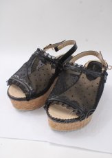 画像1: axes femme POETIQUE / ドットチュールサンダル M 黒 Y-25-07-11-115-AX-SH-SZ-ZTK017 (1)