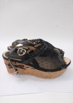 画像4: axes femme POETIQUE / ドットチュールサンダル M 黒 Y-25-07-11-115-AX-SH-SZ-ZT0713Y