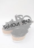 axes femme / プリーツチュール厚底サンダル M 黒 Y-25-07-11-120-AX-SH-SZ-ZY