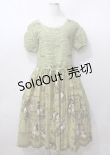 WONDERFUL WORLD / 睡蓮と少女ワンピース  グリーン Y-25-07-11-123-LO-OP-SZ-ZY