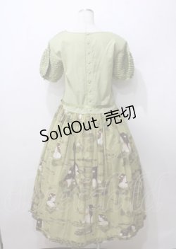 画像2: WONDERFUL WORLD / 睡蓮と少女ワンピース  グリーン Y-25-07-11-123-LO-OP-SZ-ZY