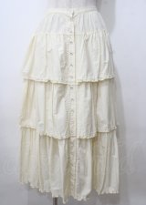 WONDERFUL WORLD / 段々フリルスカート  生成り Y-25-07-11-127-LO-SK-SZ-ZY