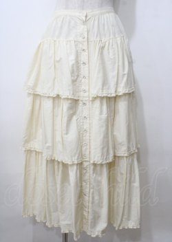 画像1: WONDERFUL WORLD / 段々フリルスカート  生成り Y-25-07-11-127-LO-SK-SZ-ZY