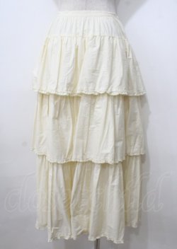 画像2: WONDERFUL WORLD / 段々フリルスカート  生成り Y-25-07-11-127-LO-SK-SZ-ZY