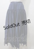 WONDERFUL WORLD / 裾リボンピンタックサテンスカート  紺 Y-25-07-11-141-LO-SK-SZ-ZY