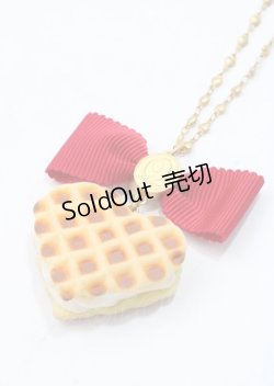 画像1: Q-pot. / バターミルクワッフルネックレス  アカ Y-25-07-11-018-QP-AC-AS-ZY