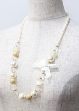 axes femme / パール連ネックレス  生成り Y-25-07-11-024-AX-AC-SZ-ZT168-F007