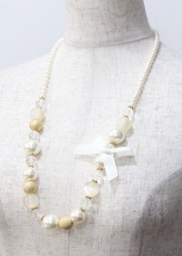 axes femme / パール連ネックレス  生成り Y-25-07-11-024-AX-AC-SZ-ZT168-F007