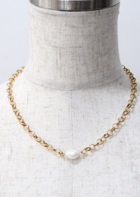 axes femme / チェーン使い淡水パールネックレス  ゴールド Y-25-07-11-027-AX-AC-SZ-ZT169-F004