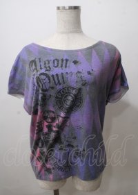 ALGONQUINS / ダイヤ柄グラデトップス F パープル Y-25-07-12-036-AL-TO-SZ-ZY