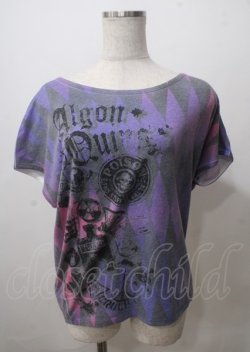 画像1: ALGONQUINS / ダイヤ柄グラデトップス F パープル Y-25-07-12-036-AL-TO-SZ-ZY