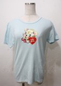 Nile Perch / くまプリントTeeシャツ  サックス Y-25-07-12-037-LO-TS-SZ-ZY