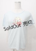 Nile Perch / くまプリントTeeシャツ  サックス Y-25-07-12-037-LO-TS-SZ-ZT107