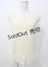 axes femme / 裾チュールレースタンク M イエロー Y-25-07-12-040-AX-TO-SZ-ZY