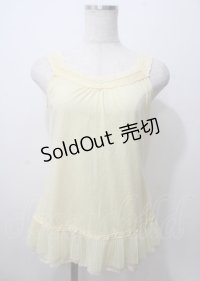 axes femme / 裾チュールレースタンク M イエロー Y-25-07-12-040-AX-TO-SZ-ZY