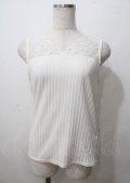 axes femme / レースビジュータンクトップ  白 Y-25-07-12-041-AX-TO-SZ-ZY