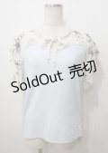 axes femme / フロッキーチュール切替プルオーバー  サックス Y-25-07-12-042-AX-TO-SZ-ZI