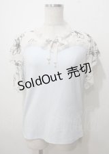 axes femme / フロッキーチュール切替プルオーバー  サックス Y-25-07-12-042-AX-TO-SZ-ZI