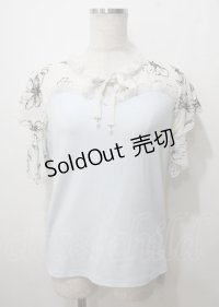 axes femme / フロッキーチュール切替プルオーバー  サックス Y-25-07-12-042-AX-TO-SZ-ZI