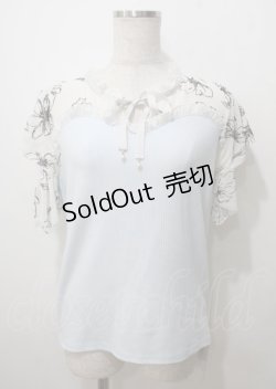 画像1: axes femme / フロッキーチュール切替プルオーバー  サックス Y-25-07-12-042-AX-TO-SZ-ZI