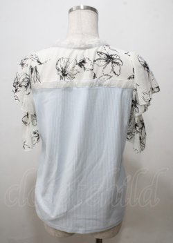 画像2: axes femme / フロッキーチュール切替プルオーバー  サックス Y-25-07-12-042-AX-TO-SZ-ZY