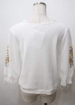 画像2: axes femme / 袖チュール刺繍トップス  白 Y-25-07-12-043-AX-TO-SZ-ZY