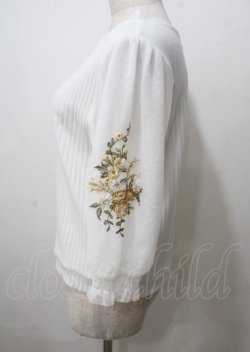 画像3: axes femme / 袖チュール刺繍トップス  白 Y-25-07-12-043-AX-TO-SZ-ZY
