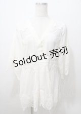 axes femme / 繊細レースチュニック  白 Y-25-07-12-044-AX-OP-SZ-ZY
