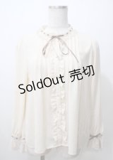 axes femme / はしごレース使いブラウス M 生成 Y-25-07-12-045-AX-BL-SZ-ZY