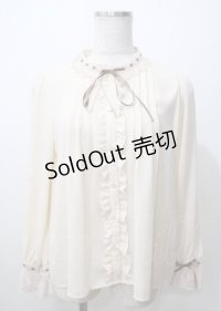 axes femme / はしごレース使いブラウス M 生成 Y-25-07-12-045-AX-BL-SZ-ZY